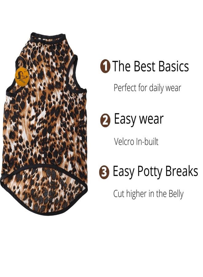 سايج سكوير تيشيرت للكلاب مطبوع عليه رسومات مجنونة من Sage Square، تيشيرت رائج للكلاب، فائق النعومة وخفيف الوزن، ملابس مريحة وجيدة التهوية للكلاب، زي عصري (مقاس متوسط - 18 بوصة) (طبعة جلد النمر) - Image 5